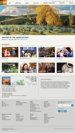 Thumbnail of Autry Museum of the American West website. Click to launch the website in new window.