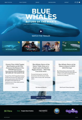 Thumbnail of Blue Whales Film website. Click to launch the website in new window.