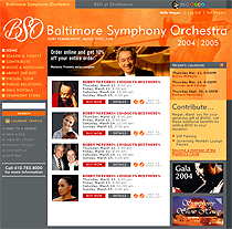 Thumbnail of Baltimore Symphony Orchestra website.