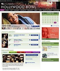 Thumbnail of Hollywood Bowl website.