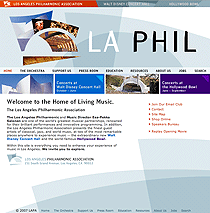 Thumbnail of Los Angeles Philharmonic Association website.