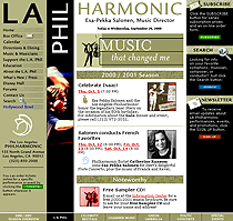Thumbnail of Los Angeles Philharmonic website.