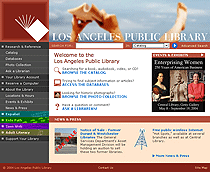 Thumbnail of Los Angeles Public Library website.