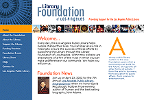 Thumbnail of Library Foundation of Los Angeles website.