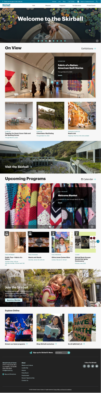 Thumbnail of Skirball Cultural Center website. Click to launch the website in new window.