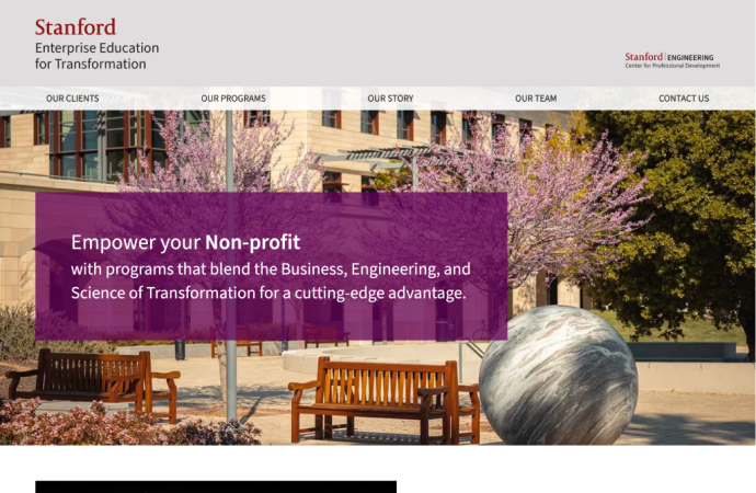Stanford Enterprise Education for Transformation, desktop