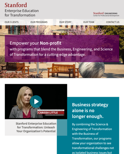 Stanford Enterprise Education for Transformation, tablet
