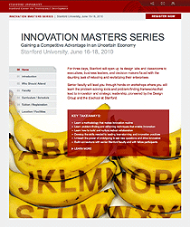 Thumbnail of Innovation Masters Series website.