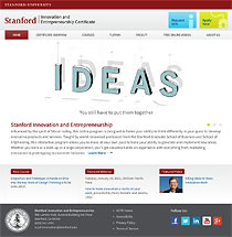 Thumbnail of Innovation and Entrepreneurship Certificate website.