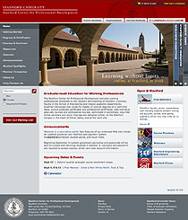 Thumbnail of Stanford Center for Professional Development website.