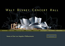 Thumbnail of Walt Disney Concert Hall Preview website.